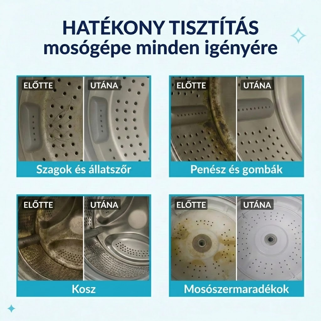 Mosógép professzionális tisztítója – aktív enzimek